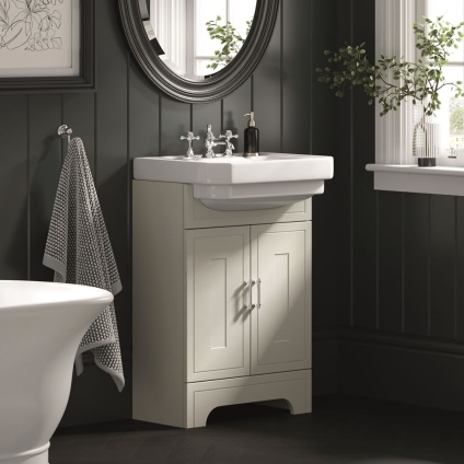 Imperial Lichfield Cashmere Grained 550mm Floorstanding Vanity Unit & Basin - Lifestyle Image